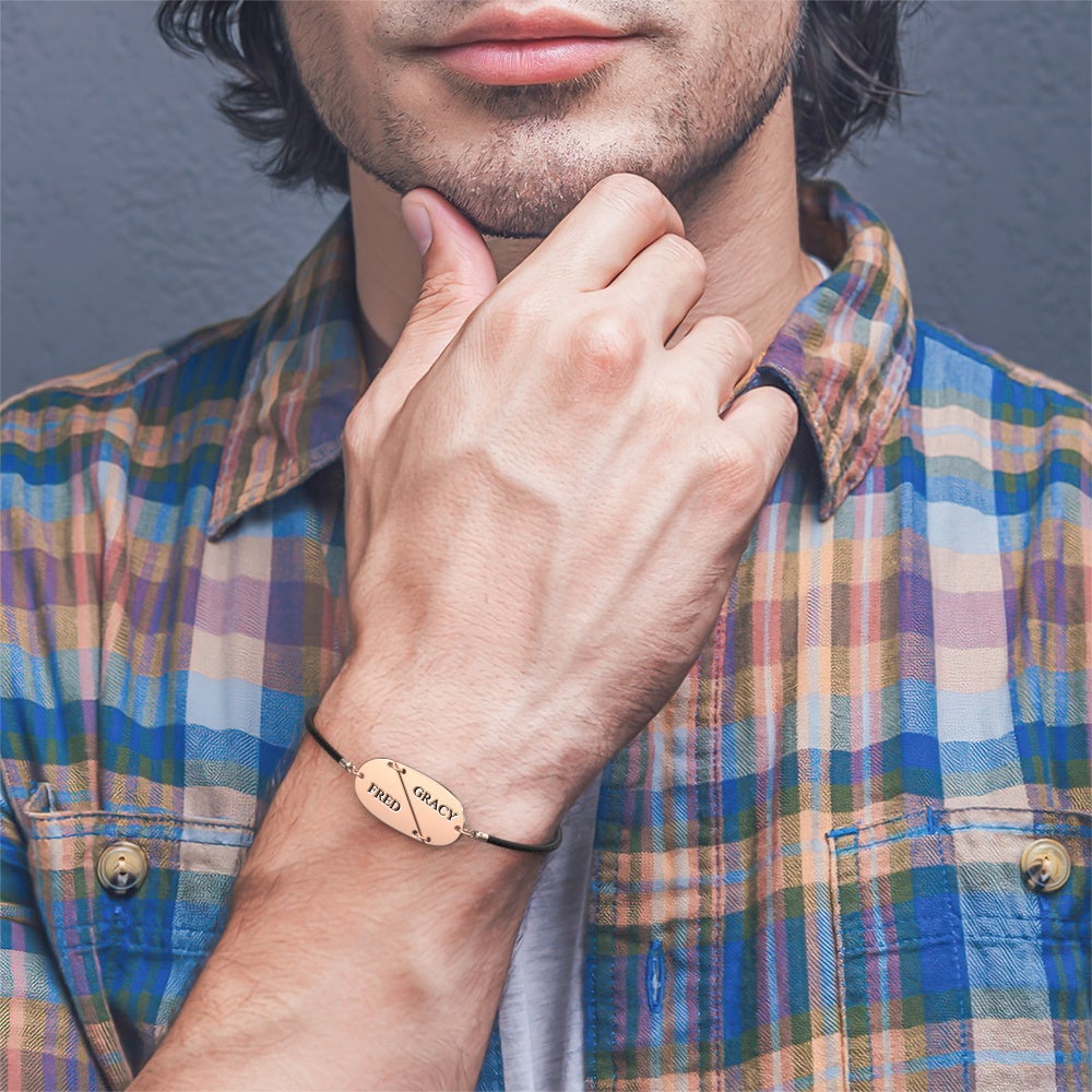 Custom Engraved Two Name Bracelet Valentine's Gift for Her