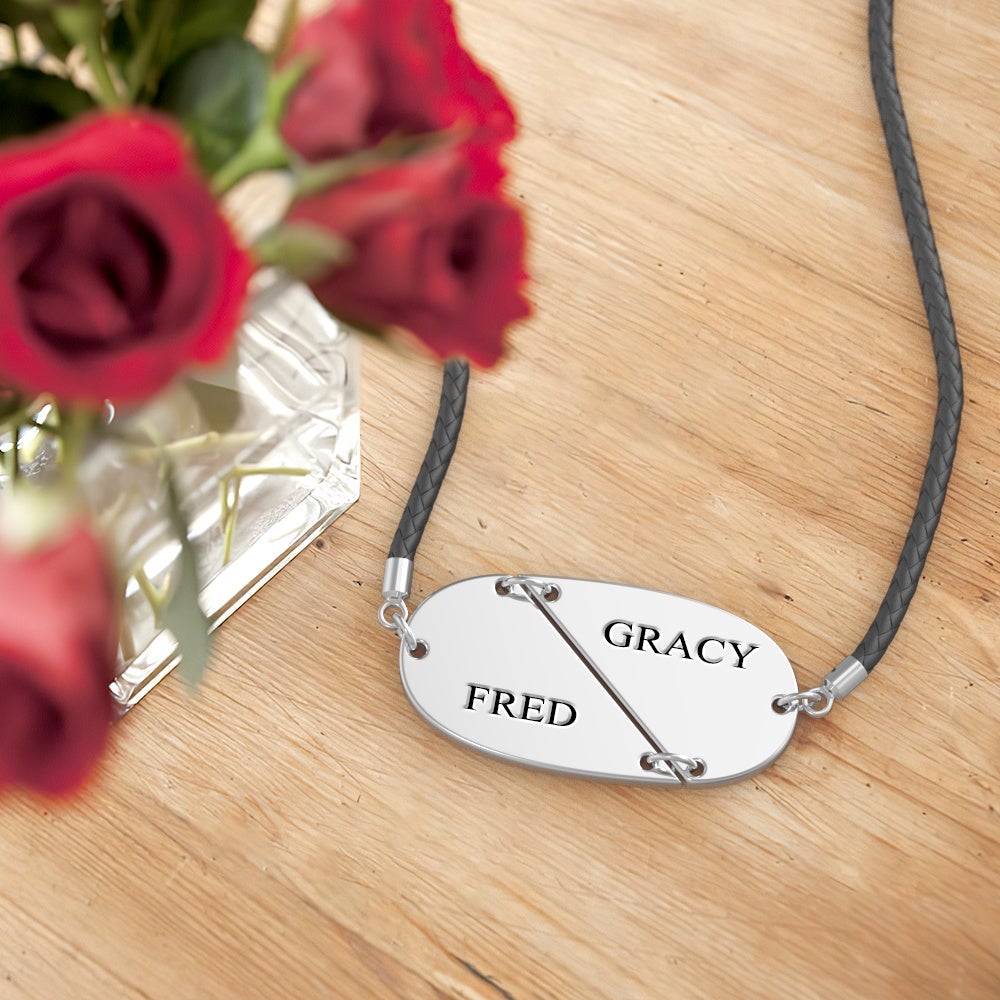 Custom Engraved Two Name Bracelet Valentine's Gift for Her